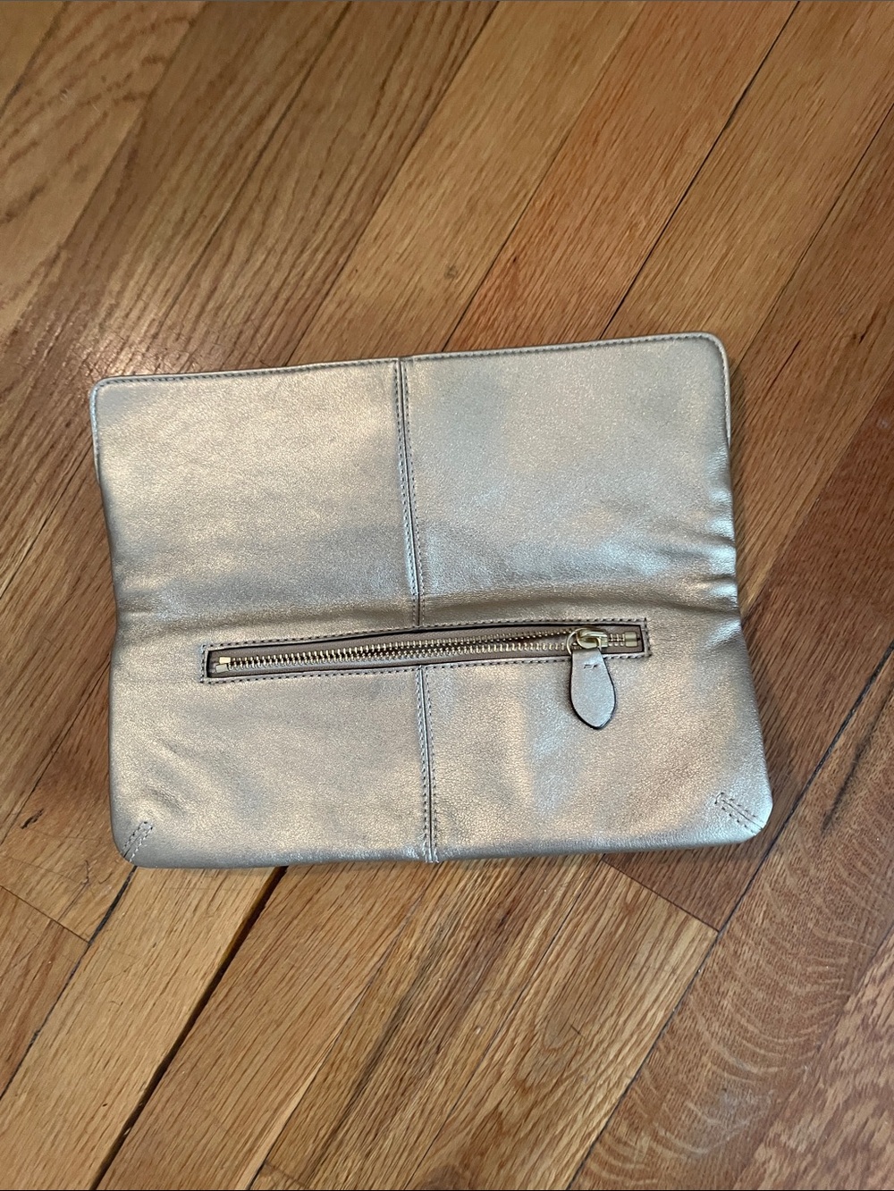Coach Golden Metallic Turnlock Clutch - Picture 2 of 9